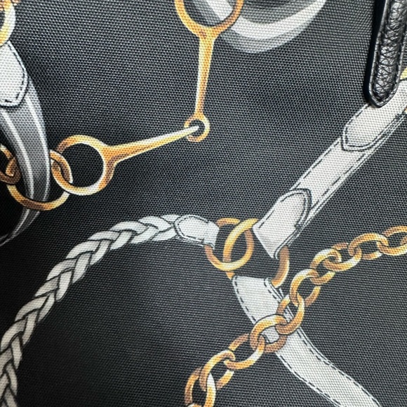 🆕 Ralph Lauren Chadwick black equestrian print Tote Bag - Picture 5 of 13